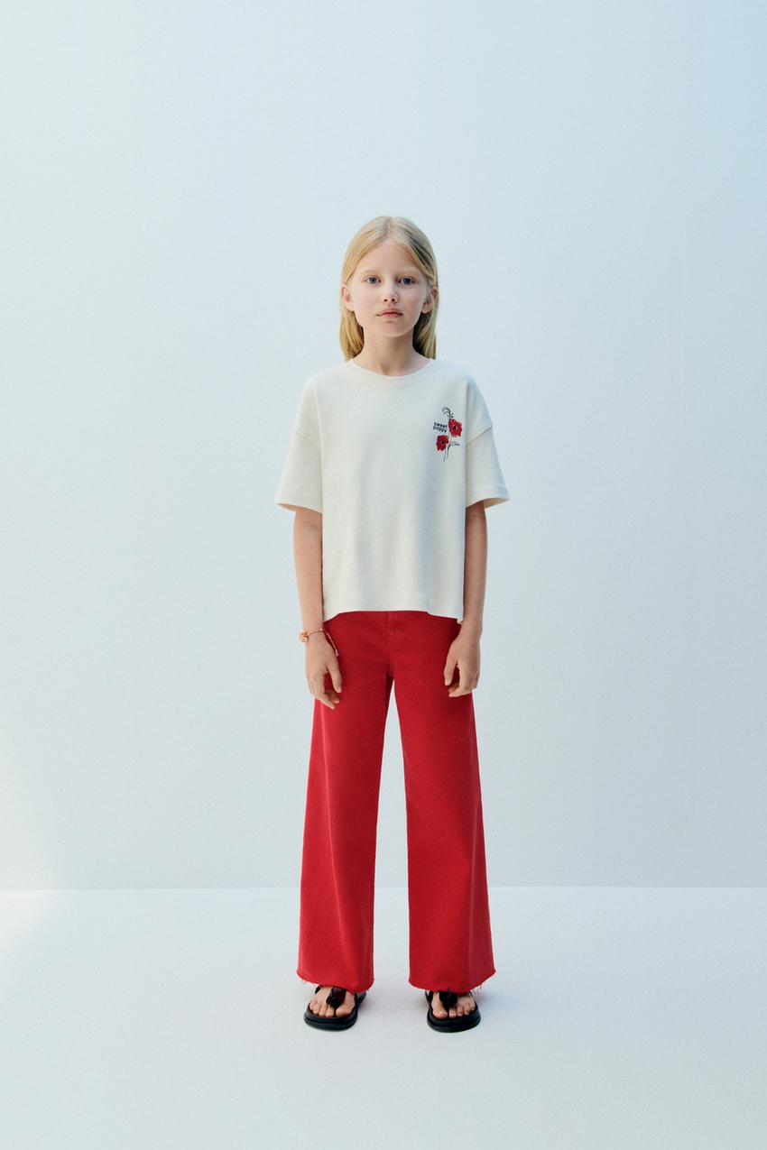Zara Kids Collection Girls Black Leggings size 13/14 164cm Front Stripe  Slim Fit