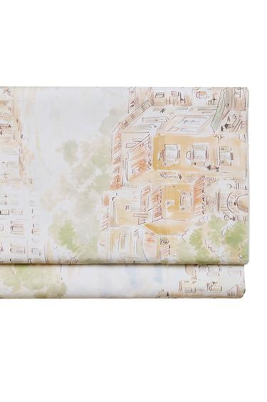 Zara COTTON LANDSCAPE FLAT SHEET - Beige