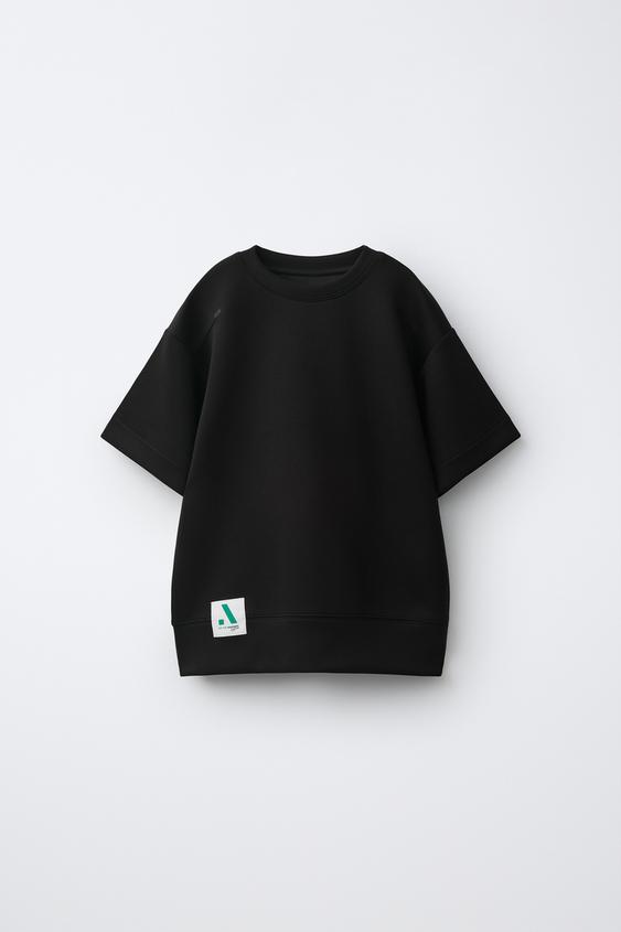 SPORTY LABEL T-SHIRT - Black by Zara - Image 0