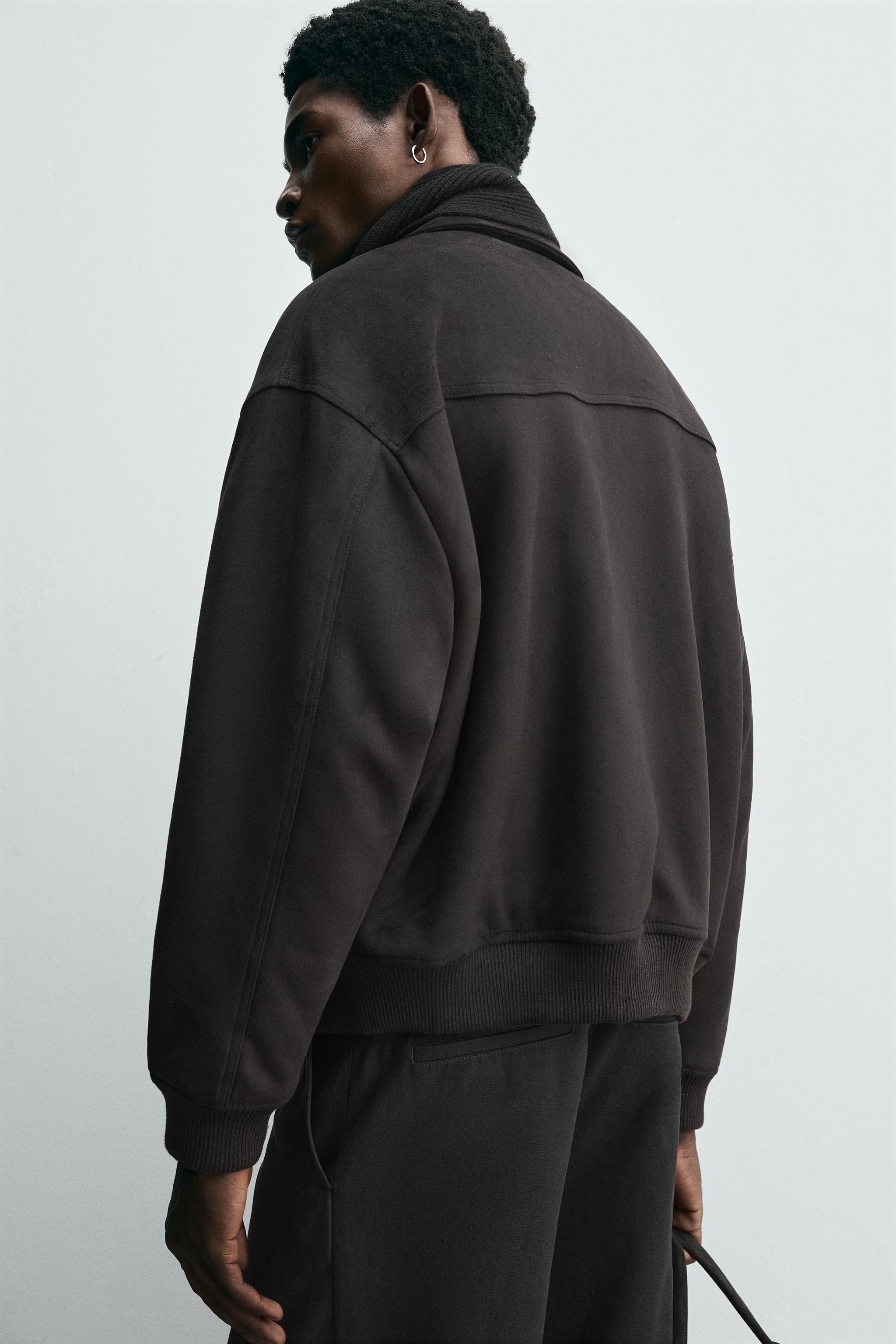 フェイクスエード キルティングジャケット - ブラウン | ZARA Japan / 日本