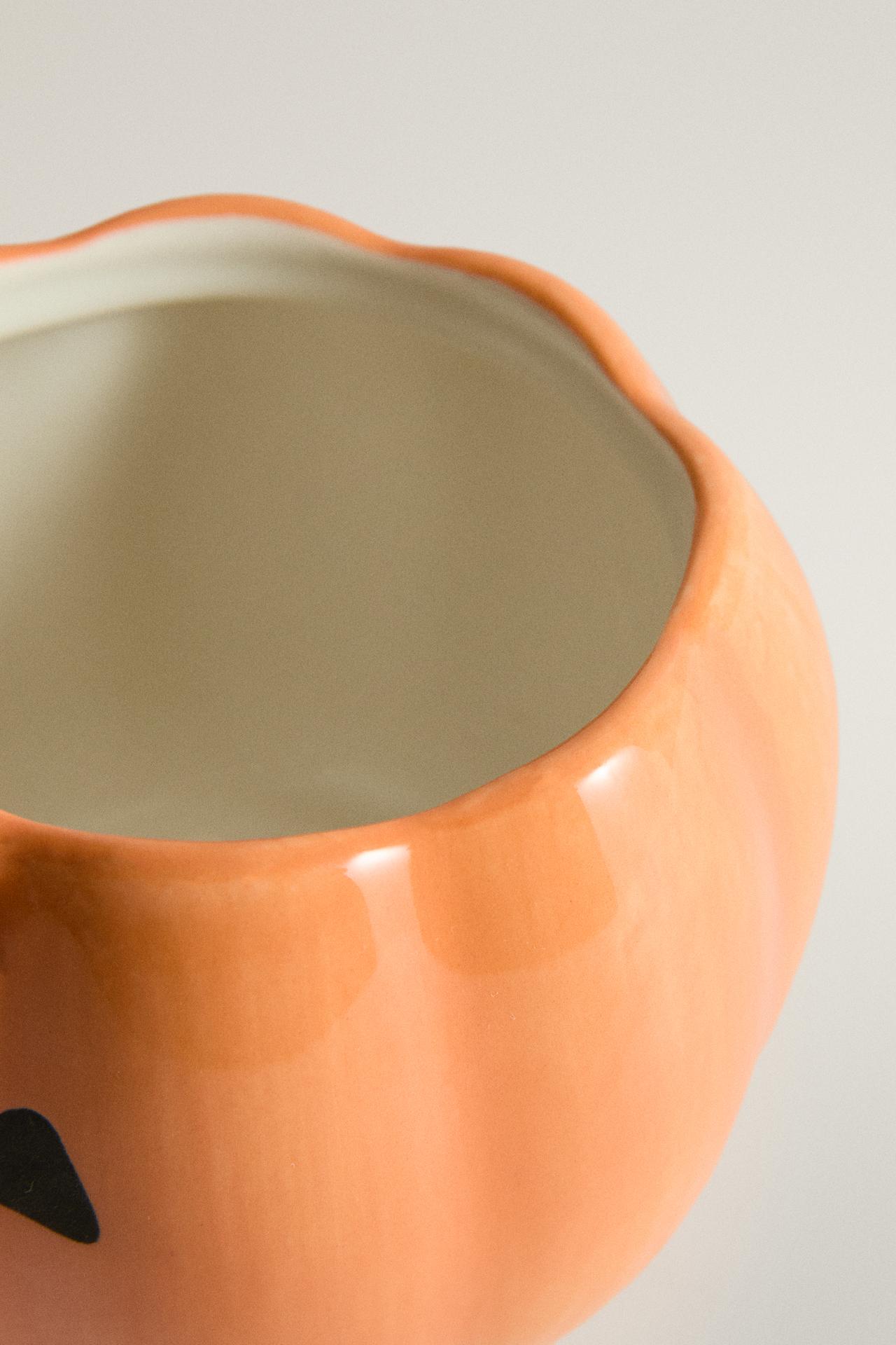 KIDS' HALLOWEEN PUMPKIN STONEWARE MUG — Multicoloured