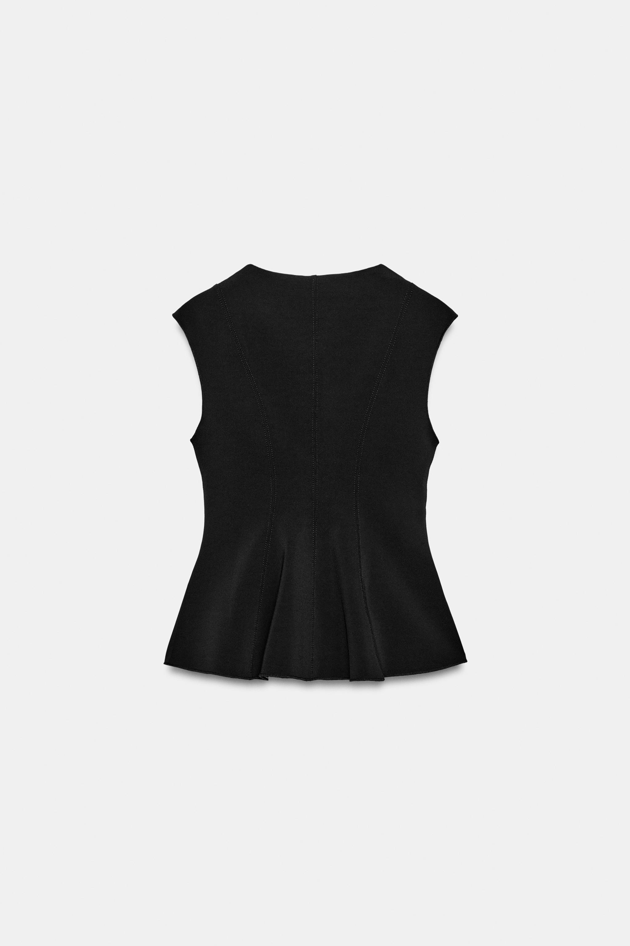 Женские жилеты Zara CONTRAST STITCHING VEST — фото 6