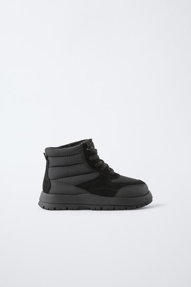 NYLON LACE-UP BOOTS - Black by Zara