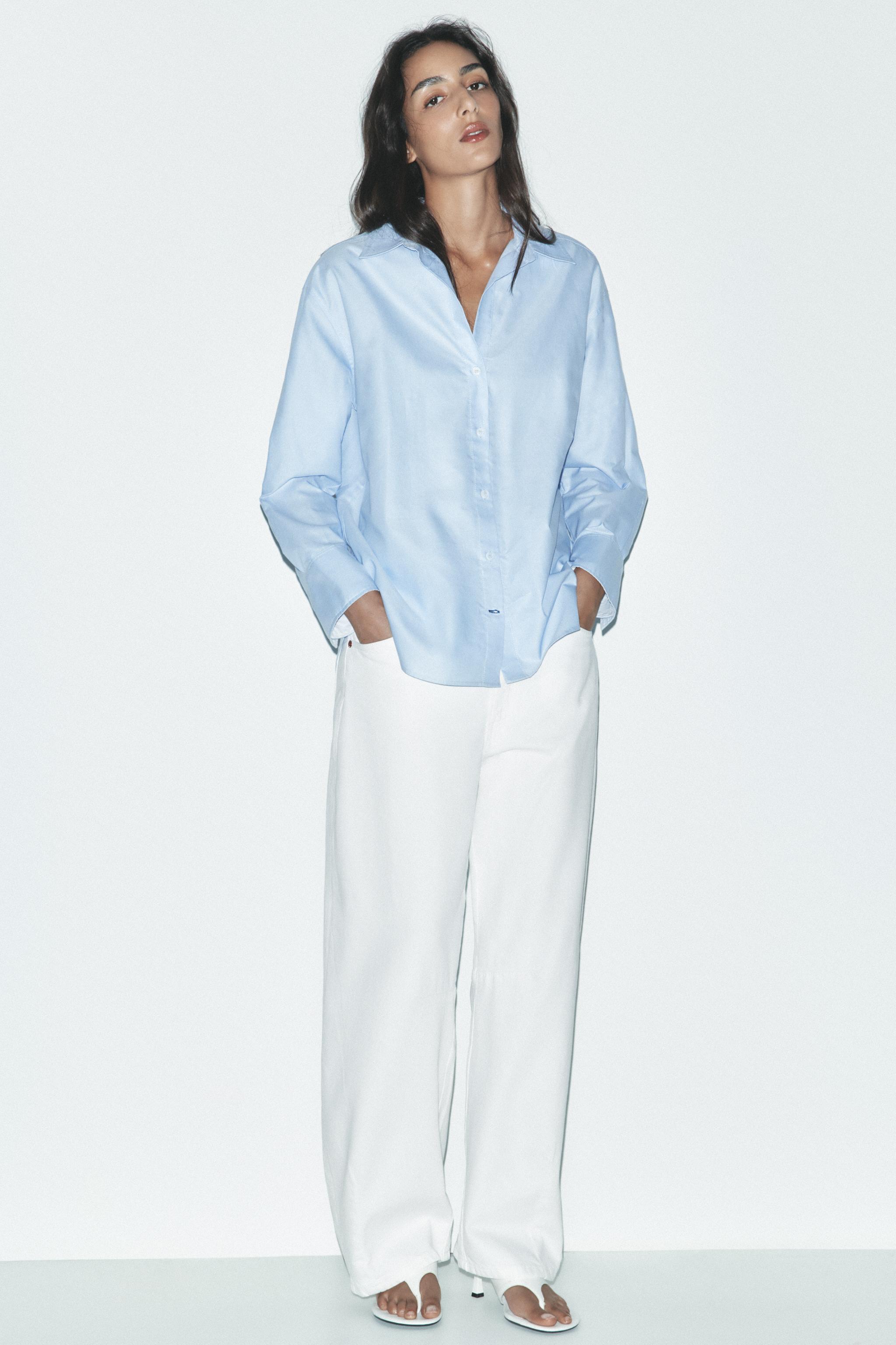 おしろ　藍良50個 SHORT OXFORD SHIRT - White | ZARA United States
