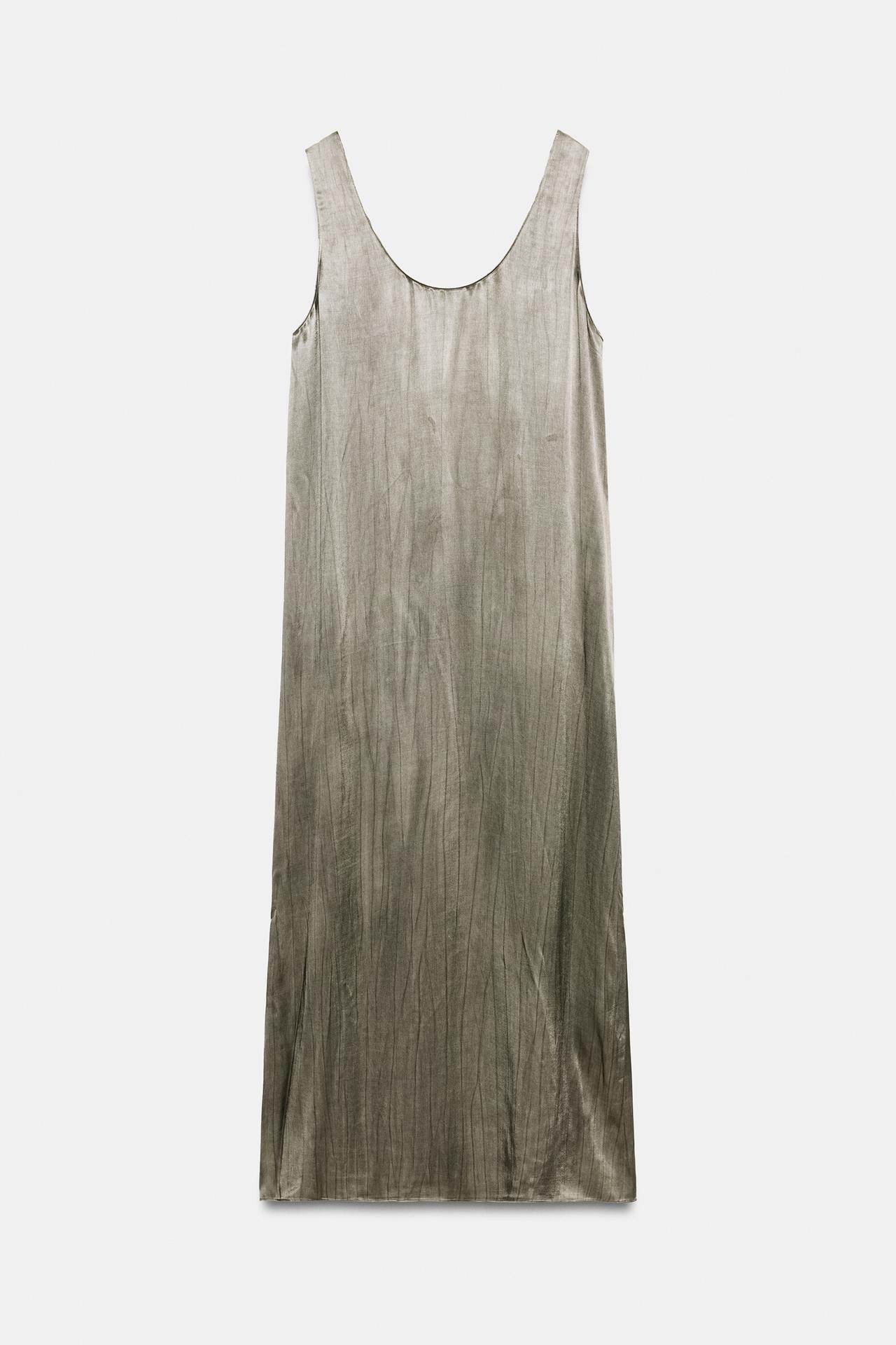 ZW COLLECTION SATIN MIDI DRESS — Grayish