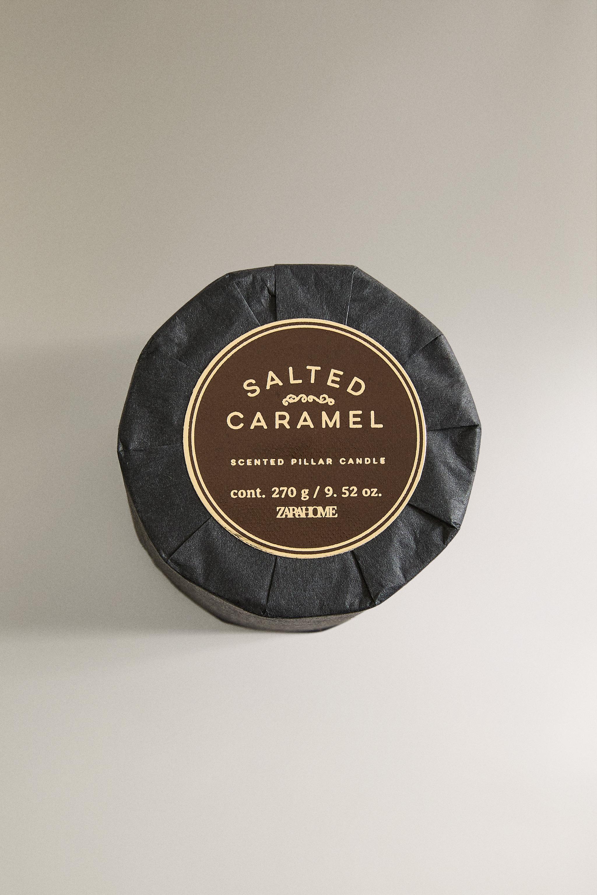 SMALL SALTED CARAMEL CYLINDRICAL SCENTED CANDLE