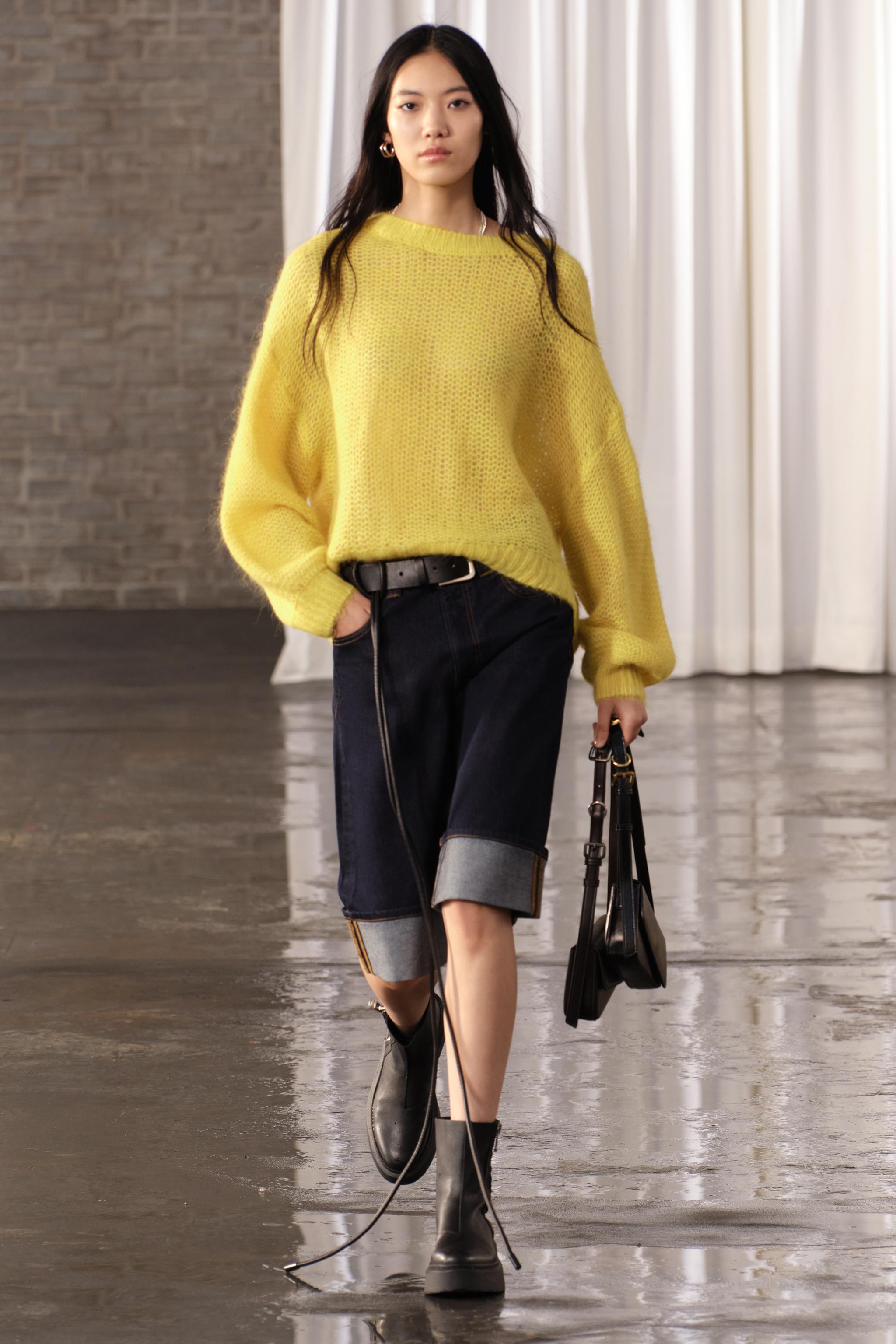 Zara neon clearance yellow sweater