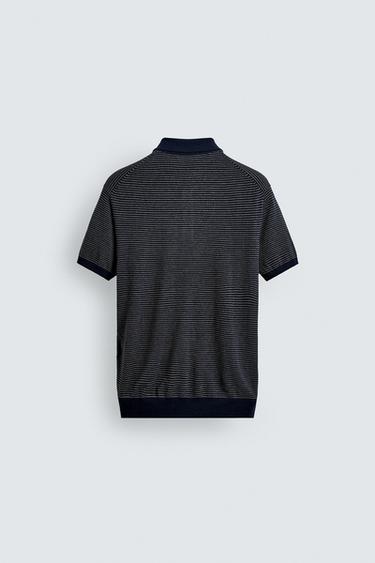 REGULAR FIT KNIT POLO SHIRT - striped by Zara - Image 6