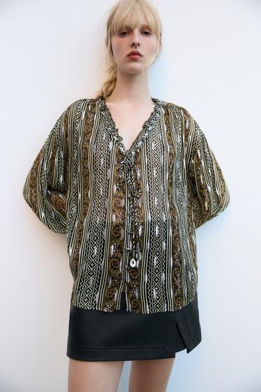 SHIMMERY ROMANTIC BLOUSE - Multicoloured by Zara - Image 0