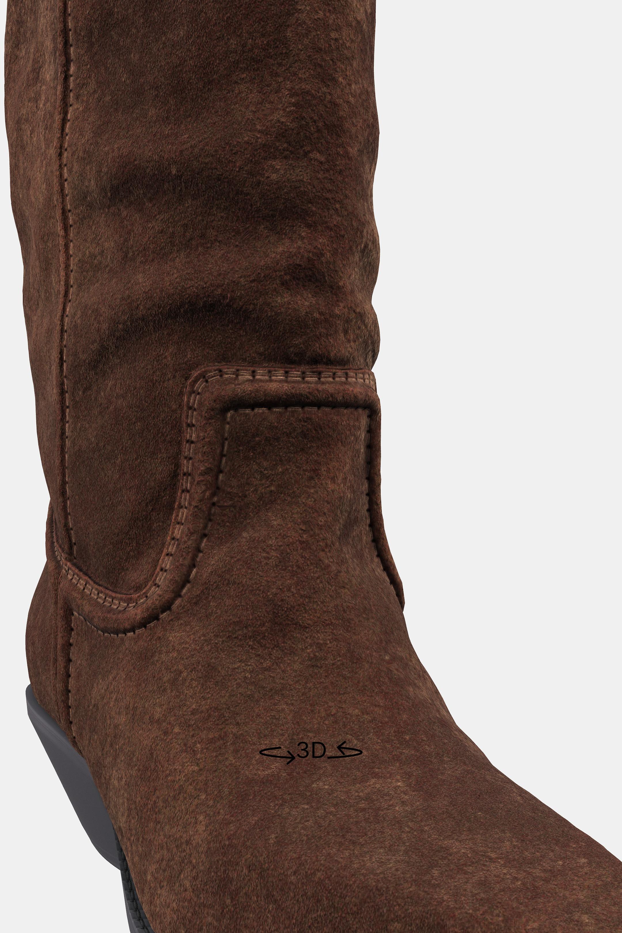 Zara SPLIT LEATHER HEELED COWBOY BOOTS - Brown