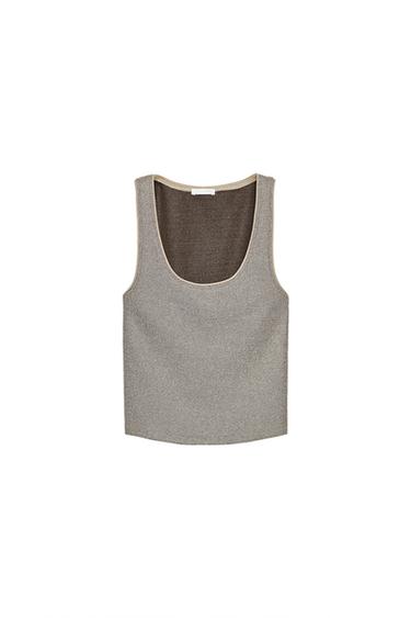 TEXTURED TOP WITH METALLIC THREAD