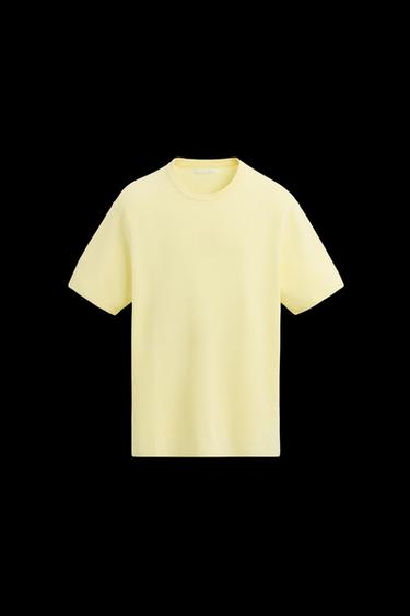 Zara RELAXED FIT KNIT T-SHIRT - Yellow - Image 0
