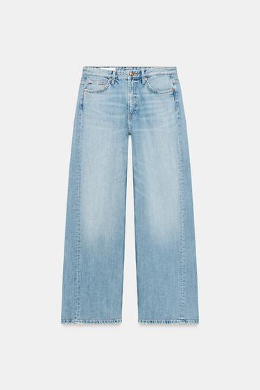 TRF MID-WAIST WIDE-LEG JEANS - Light blue by Zara