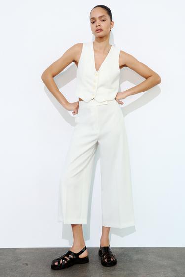 SHORT TAILORED WAISTCOAT - Oyster-white by Zara - Image 0