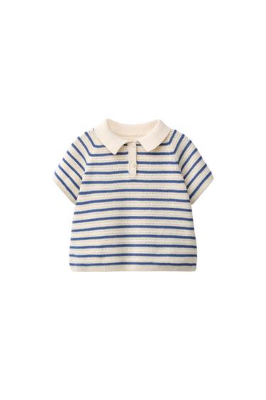 STRIPED KNIT POLO SHIRT