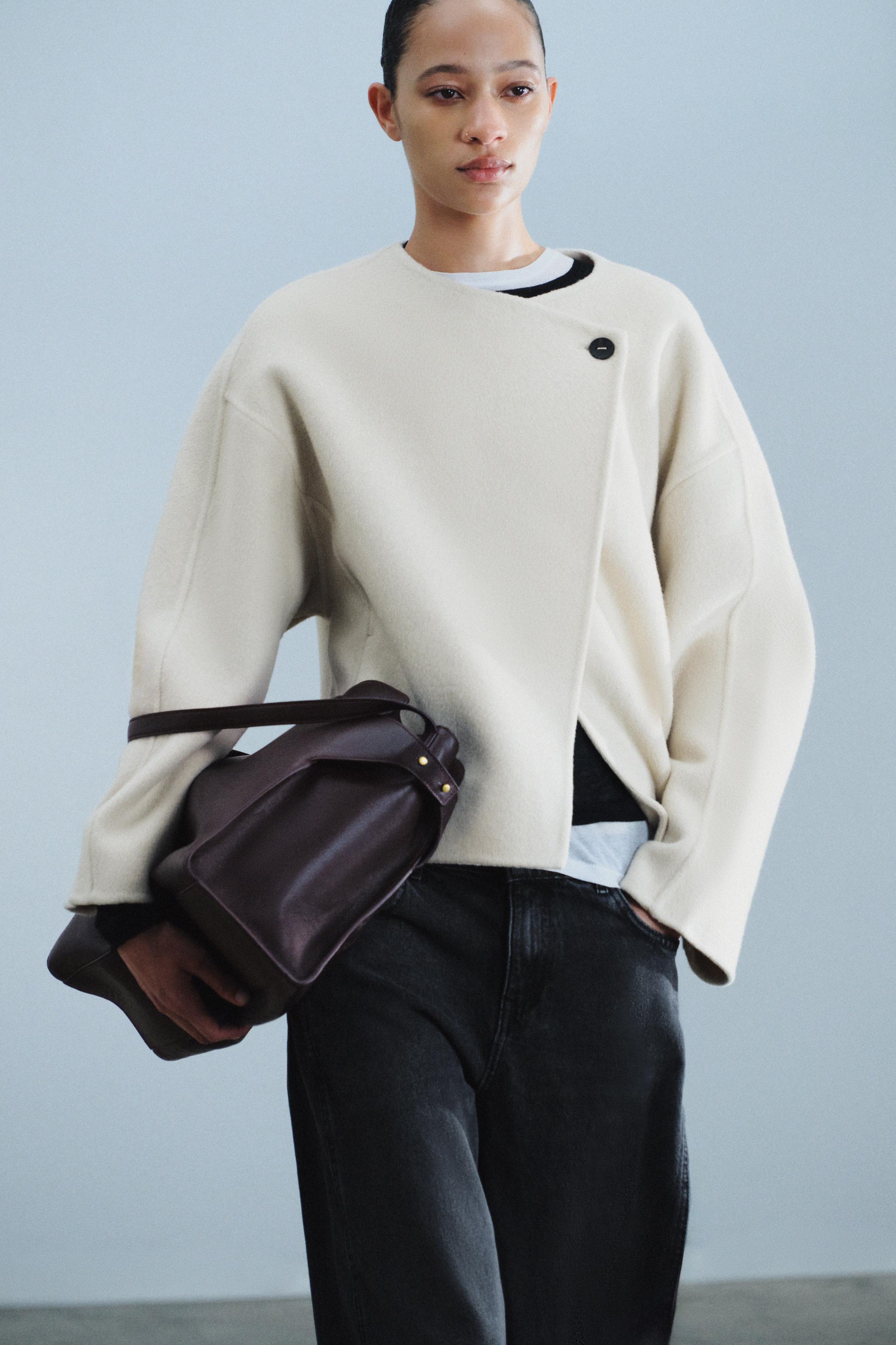 SHORT WOOL-BLEND COAT ZW COLLECTION