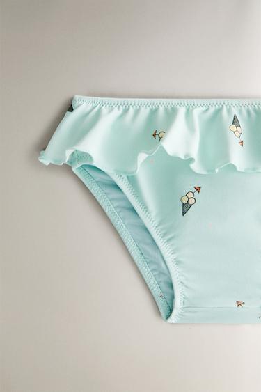 CHILDREN'S ICE CREAM RUFFLED BEACH BIKINI BOTTOMS - Light blue by Zara - Image 1