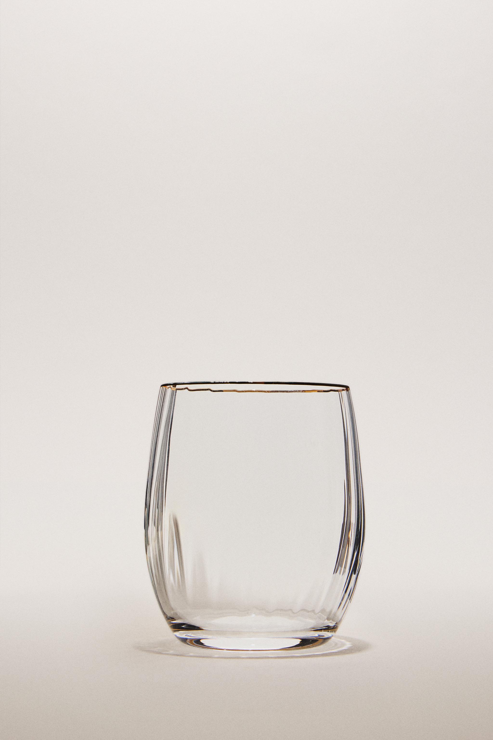 GLASS TUMBLER WITH LINES FOR CHRISTMAS