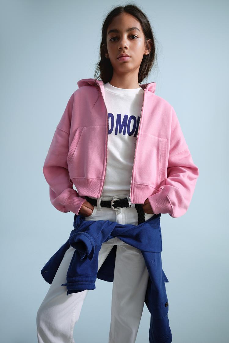 Sudadera cremallera bordado 0fr paris x zara