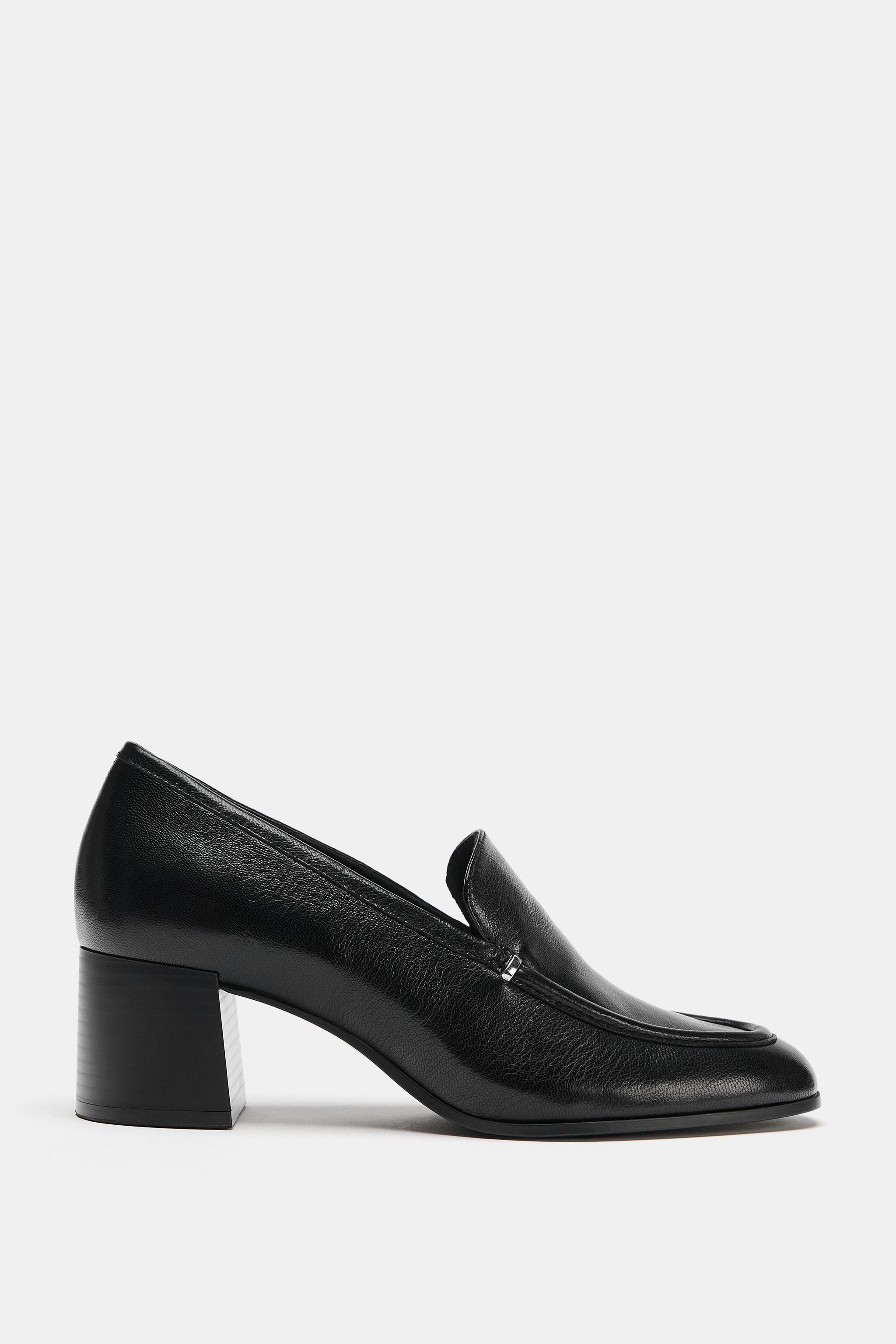 レザーヒールローファー - ブラック | ZARA Japan / 日本