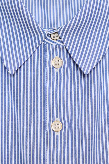 HALTERNECK STRIPED PEPLUM SHIRT - Ecru / Blue by Zara - Image 8