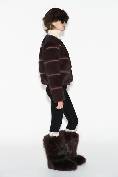 SHORT FAUX FUR COAT HEIQ XREFLEX™ SKI COLLECTION - Brown by Zara - Image 2
