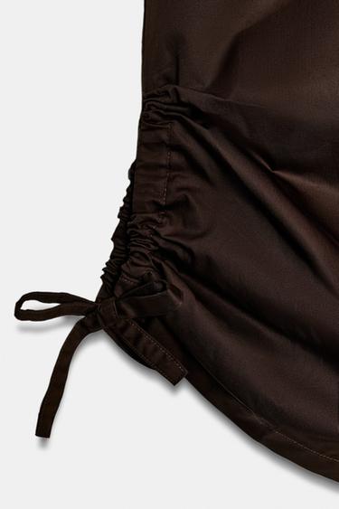PANTALON JUPE-CULOTTE À BAS AJUSTABLE - Marron chocolat de Zara - Image 6