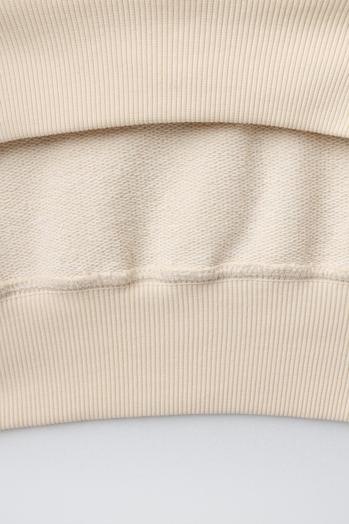 Детский свитшот Zara Heavyweight Plain, цвет: Кремовый — фото 4