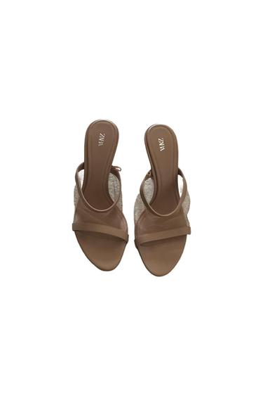 MESH BEIGE HEELS, NEW WITHOUT TAGS UK6