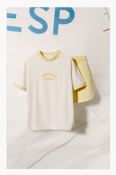 SPORTIEF T-SHIRT- EN BERMUDA-SETJE - Geel van Zara