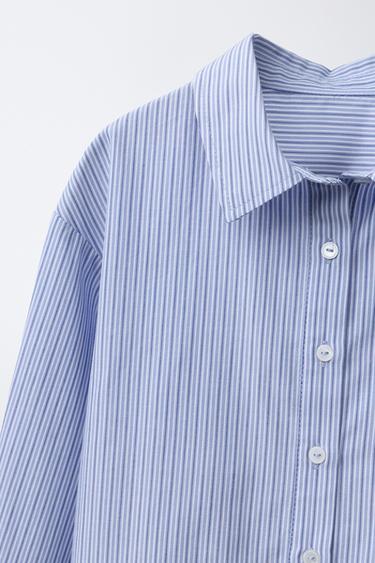CHEMISE RAYURES VOLANT - Bleu / Blanc de Zara - Image 2