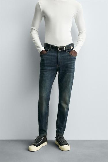 SKINNY CROPPED FIT JEANS - Blue by Zara