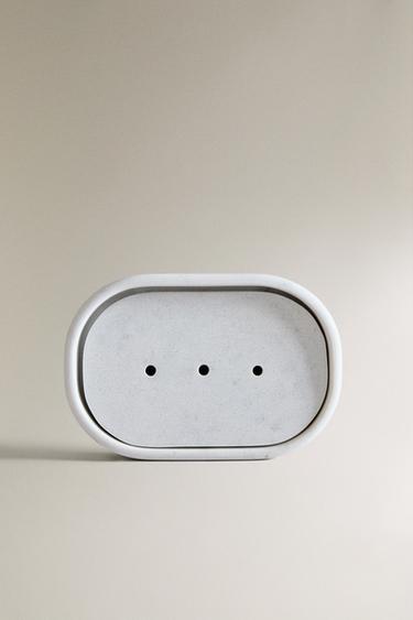 MARBLE-EFFECT BATHROOM SOAP DISH - Grey by Zara