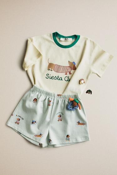 PYJAMA ENFANT CHIEN - Écru / Vert de Zara - Image 5