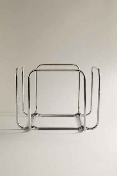 METALLIC RECORD ORGANISER - Silver by Zara