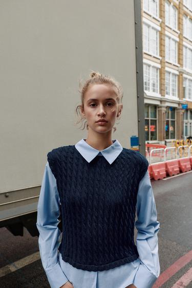 COMBINED POPLIN SHIRT - Navy blue by Zara - Image 3