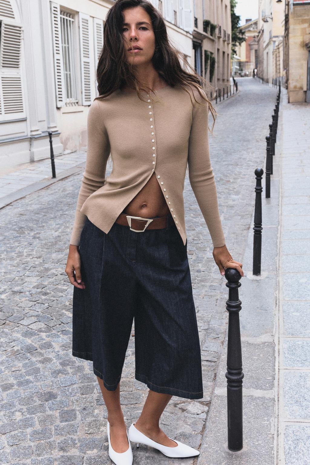 WOOL BLEND BUTTONED CARDIGAN