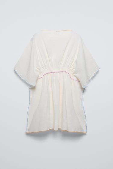 EMBROIDERED KAFTAN - Ecru by Zara - Image 1