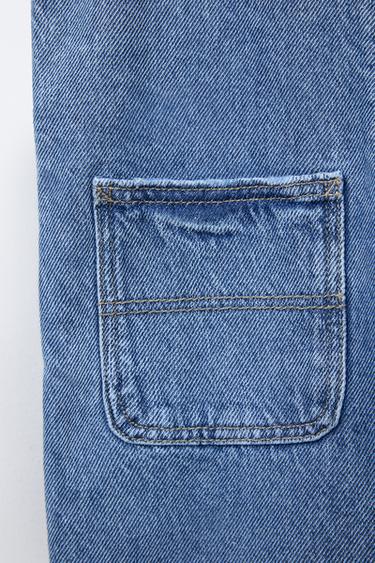 SALOPETTE EN JEAN À ÉTIQUETTE - Bleu moyen de Zara - Image 3
