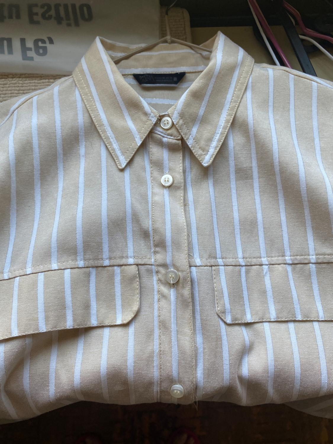 SHORT STRIPED SHIRT WITH METALLIC THREAD - Image 3