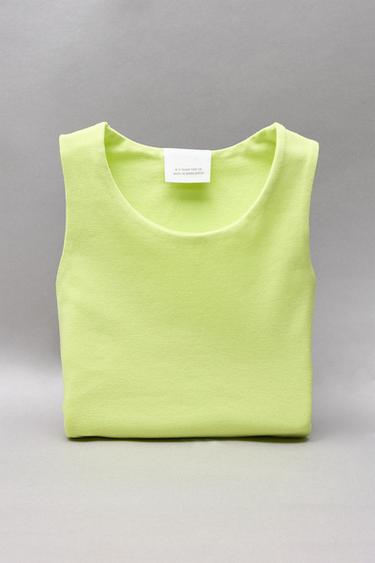 STRAPPY CROP TOP - Lime by Zara