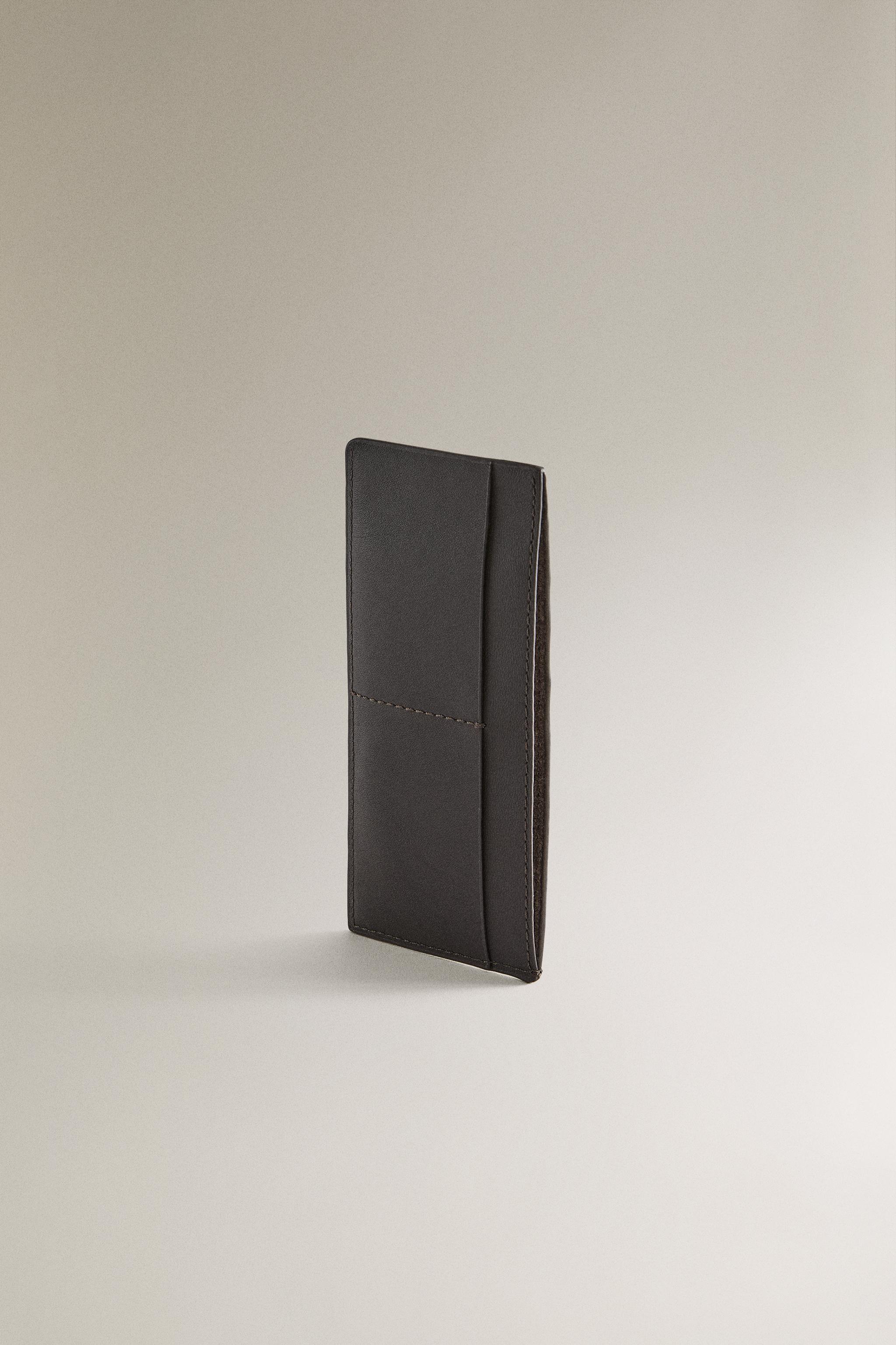 LEATHER CARD HOLDER - Chocolate Brown | ZARA United States