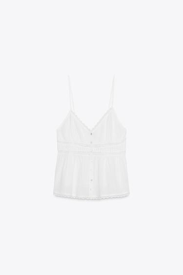 TOP GAZE DENTELLE - Blanc de Zara - Image 3