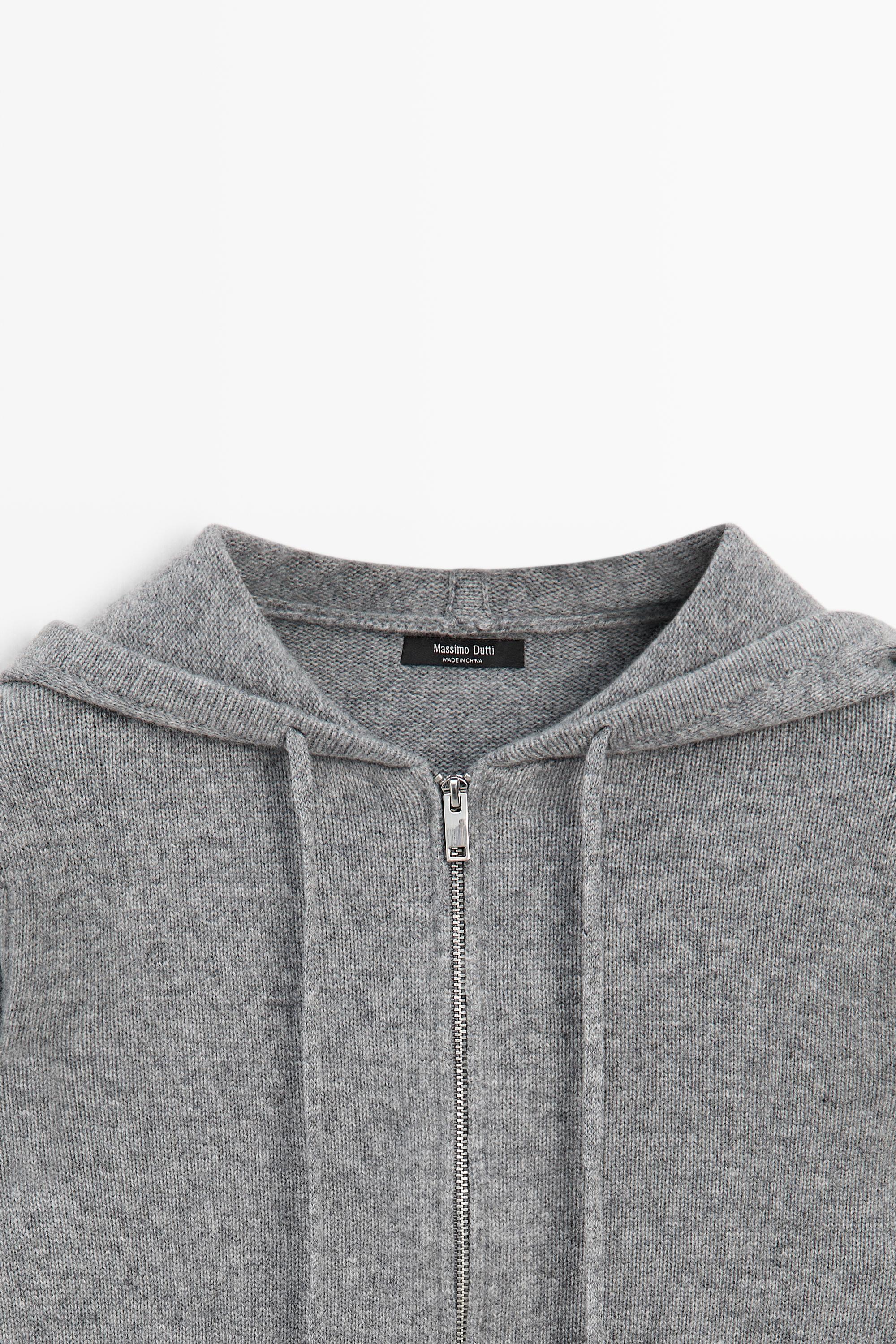 Cardigan à capuche en maille de laine mélangée