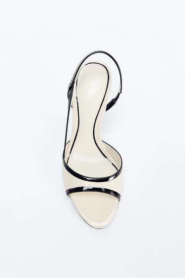Zara 漆皮高跟涼鞋 - 多色