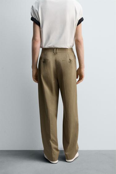 LIMITED EDITION RELAXED FIT PLEATED TROUSERS - Beige by Zara - Image 2