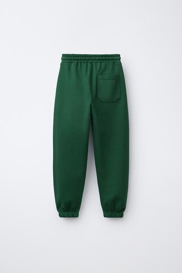 PANTALON JOGGER AVEC INSCRIPTION - VERT de Zara - Image 1