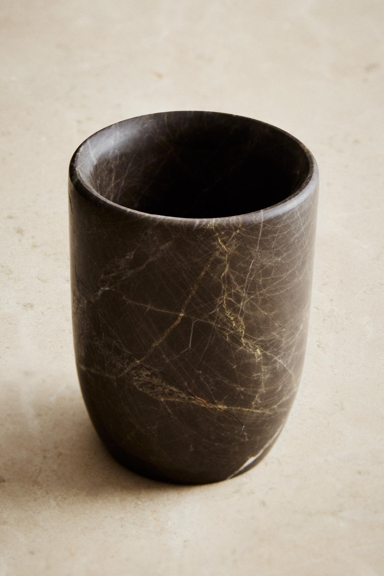 MARBLE TUMBLER — Brown