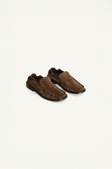 LEATHER LOAFERS - Brown by Zara