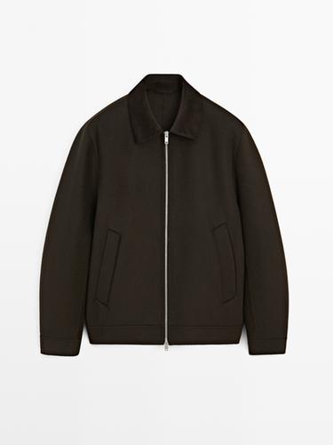 Zara Wool jacket with double corduroy collar - Chocolate